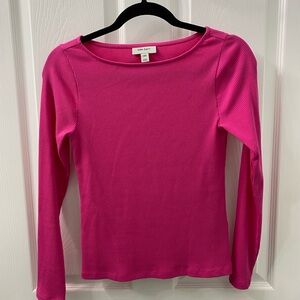 On 34th Woman’s Long Sleeve Boat Neck Ribbed Top XXS